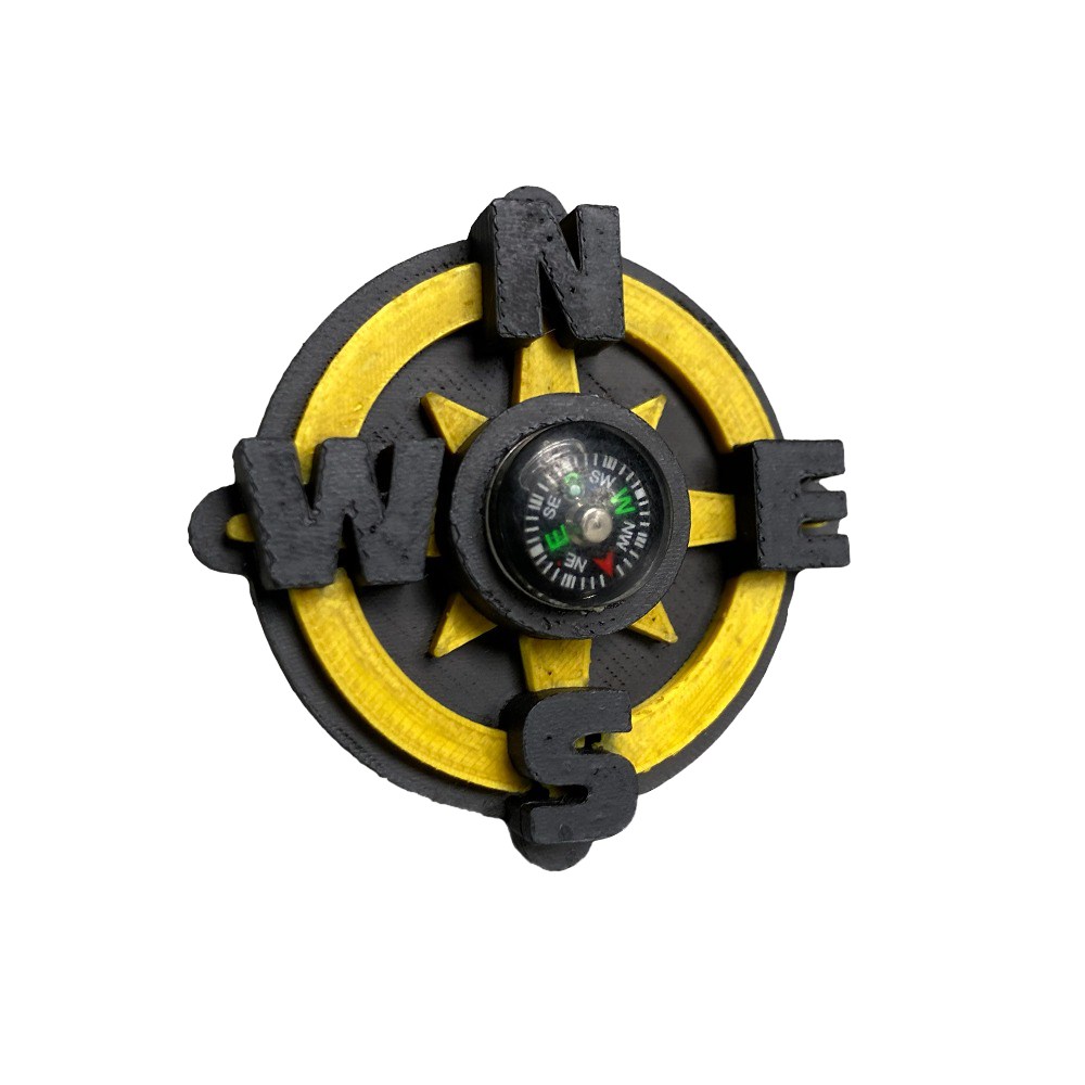 Arganel Bússola Preto c/amarelo - 3D
